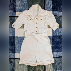 Avec Les Filles Ecru Belted Romper XS Used